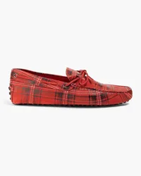 TOD'S Printed nubuck driving shoes - Red Red