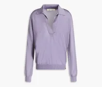 Butterfly knitted polo sweater - Purple