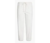 Avery stretch-cotton twill tapered pants - White
