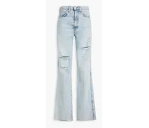 Dylan distressed high-rise straight-leg jeans - Blue