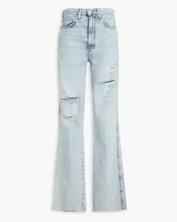 Veronica Beard Dylan distressed high-rise straight-leg jeans - Blue Blue