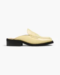 Ganni Leather mules - Yellow Yellow