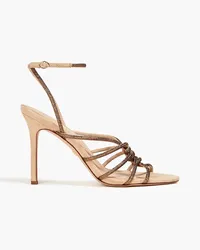 Veronica Beard Aneesha crystal-embellished twisted suede sandals - Metallic Metallic