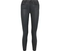 Le Hugh coated mid-rise skinny jeans - Gray