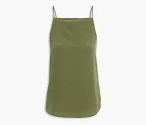 Isabeau washed-silk camisole - Green