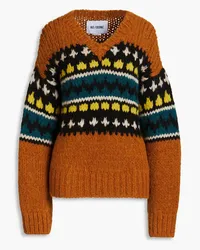 RE/DONE Intarsia-knit alpaca-blend sweater - Brown Brown