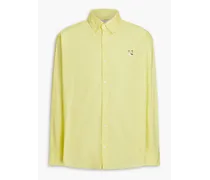 Appliquéd cotton-poplin shirt - Yellow