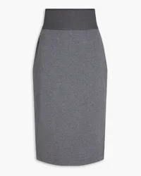 Brunello Cucinelli French cotton-blend terry midi skirt - Gray Gray