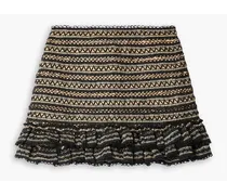 Ruffled crocheted mini skirt - Black