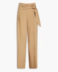 Vince Pleated TENCEL™-blend straight-leg pants - Brown Brown