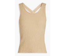 Cropped stretch-jersey top - Neutral