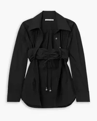 Alexander Wang Layered ruched cotton-poplin shirt - Black Black