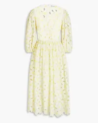 RED Valentino Two-tone lace midi dress - Yellow Yellow