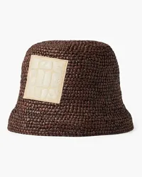 Jacquemus Ficiu embroidered raffia bucket hat - Brown Brown