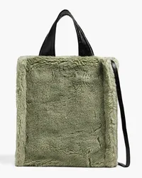 STAND Leia faux shearling tote - Green Green