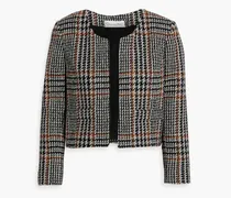 Herringbone wool-blend tweed jacket - Black