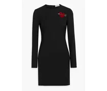 Embellished crepe mini dress - Black