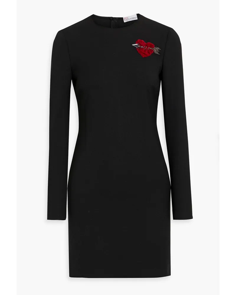 RED Valentino Embellished crepe mini dress - Black Black