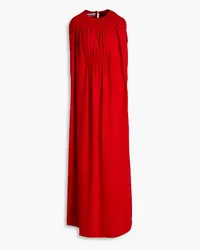 Valentino Garavani Shirred silk-crepe de chine gown - Red Red