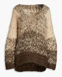 Gentryportofino Open-knit mohair-blend sweater - Neutral Neutral