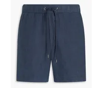 Linen drawstring shorts - Blue