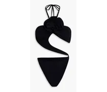 Cutout ruffled swimsuit - Black