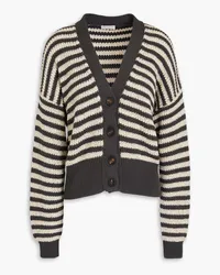 Brunello Cucinelli Striped cotton cardigan - Gray Gray