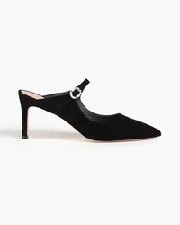 Stuart Weitzman Dazzle 75 embellished suede mules - Black Black