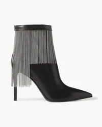 Balmain Mercy fringed leather ankle boots - Black Black