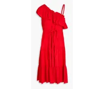 Tiered crepe dress - Red