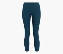 Cropped stretch-gabardine skinny pants - Blue