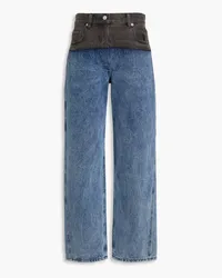 3.1 phillip lim Two-tone high-rise tapered jeans - Blue Blue