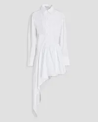 J.W.Anderson Asymmetric gathered cotton-poplin maxi shirt dress - White White