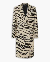 Stella McCartney Double-breasted zebra-print woven coat - Animal print Animal