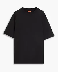 Missoni Crochet knit-trimmed cotton-jersey T-shirt - Black Black