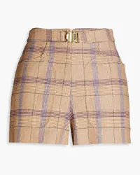 Maje Prince of Wales checked boucle-tweed shorts - Neutral Neutral