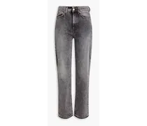 Logan Stovepipe faded high-rise straight-leg jeans - Gray