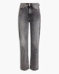 7 for all mankind Logan Stovepipe faded high-rise straight-leg jeans - Gray Gray