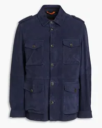 TOD'S Suede overshirt - Blue Blue