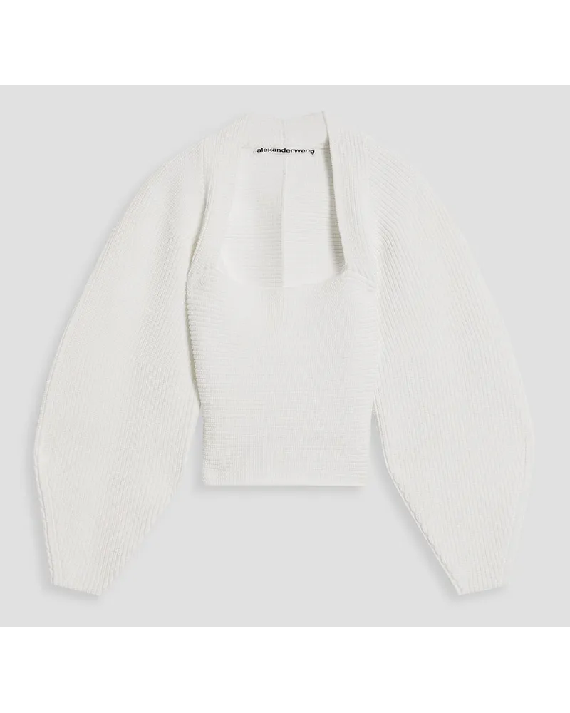 Alexander Wang Integral Shrug ribbed-knit sweater - White White