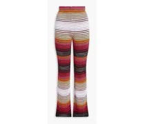 Striped ribbed-knit bootcut pants - Multicolor
