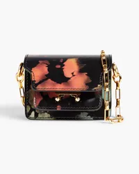 Marni Trunk printed leather shoulder bag - Black Black