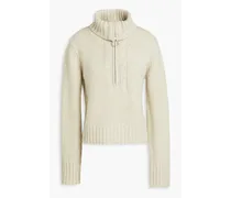 Wool and cashmere-blend half-zip sweater - Green