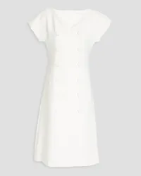 Black Halo Braxton button-embellished crepe midi dress - White White