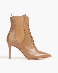 Gianvito Rossi Murphy laser-cut leather ankle boots - Neutral Neutral