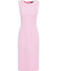 Dolce & Gabbana Floral-appliquéd wool-crepe dress - Pink Pink