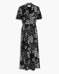 Claudie Pierlot Printed jacquard midi shirt dress - Black Black