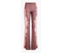 Alecto belted wool-blend jersey skinny pants - Pink