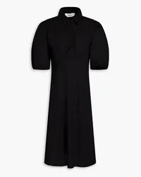 ba&sh Pamela gathered cotton-poplin shirt dress - Black Black