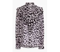Maryse ruffled printed georgette blouse - Black